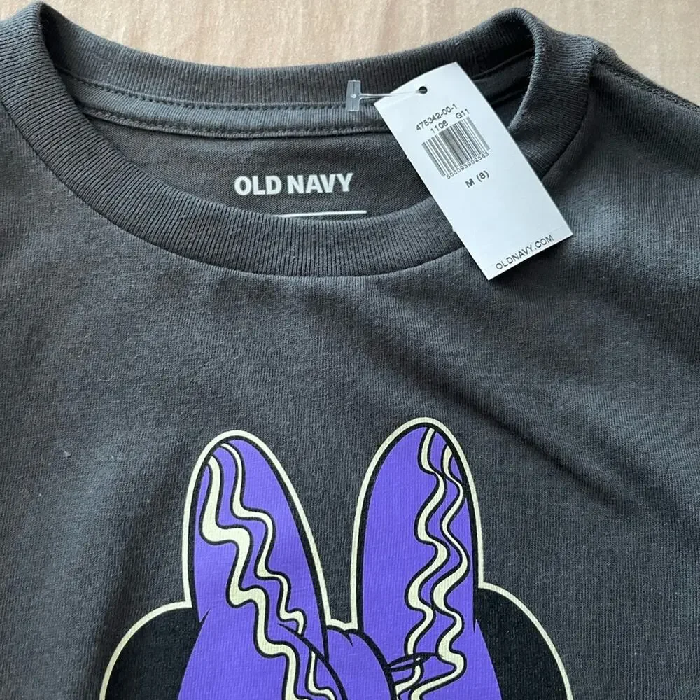 NWT Old Navy Girls Bride of Frankenstein Minnie Mouse Graphic Tee Size Medium